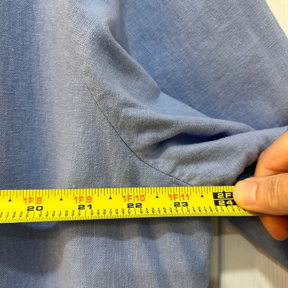 Vtg Womens Linen Infused Button Front Top Sz XL Embroidered Hummingbirds Cottage - Picture 6 of 9